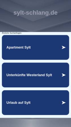 Vorschau der mobilen Webseite www.sylt-schlang.de, Gästehaus Schlang