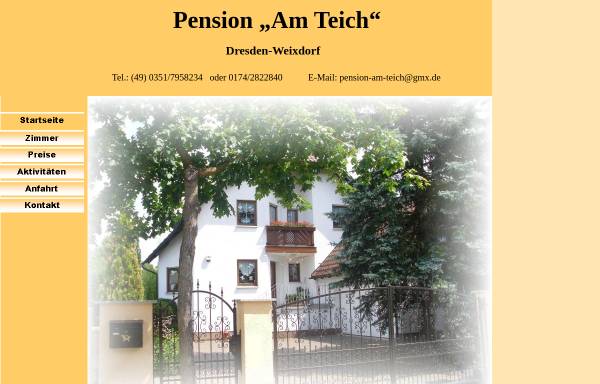 Vorschau von www.pension-am-teich-dresden.de, Pension am Teich, Christa Schuster