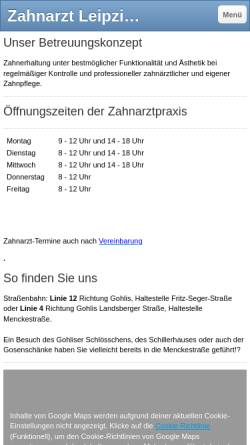 Vorschau der mobilen Webseite www.dentalligator.de, Zahnarzt Matthias Frömmel