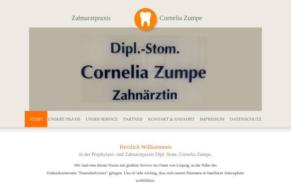 Vorschau von www.zahnarztpraxis-zumpe.de, Zahnarztpraxis Cornelia Zumpe