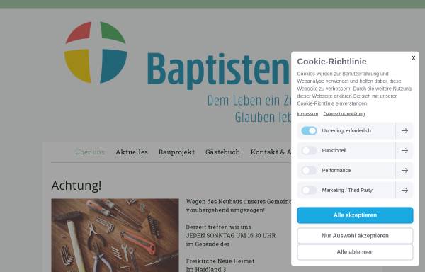 Vorschau von www.baptisten-linz.at, Baptistengemeinde Linz