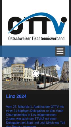 Vorschau der mobilen Webseite www.ottv.ch, Ostschweizerischer Tischtennisverband