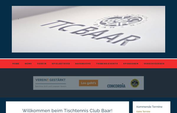 Vorschau von www.ttcbaar.ch, Tischtennisclub Baar