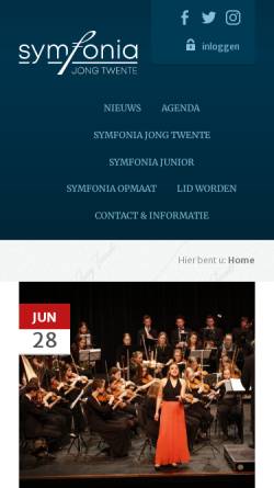 Vorschau der mobilen Webseite www.symfonia.nl, Symfonia Jong Twente