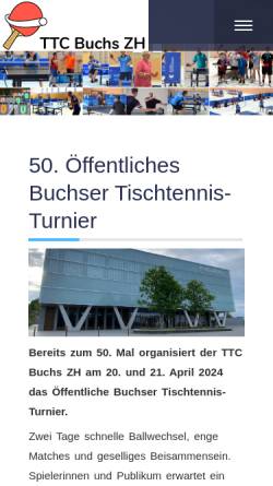 Vorschau der mobilen Webseite www.ttcbuchs.ch, Tischtennisclub Buchs Zürich
