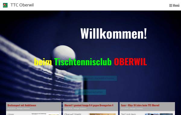 Vorschau von www.ttcoberwil.ch, Tischtennisclub Oberwil