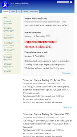 Vorschau der mobilen Webseite www.ttcbww.ch, TTC BlauweissWollishofen - Zürich