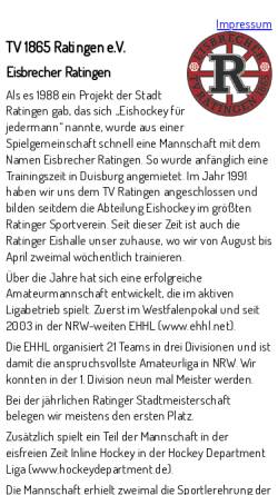 Vorschau der mobilen Webseite www.eisbrecher-ratingen.de, Eisbrecher Ratingen