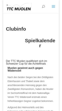Vorschau der mobilen Webseite www.ttcmuolen.ch, TTC Muolen