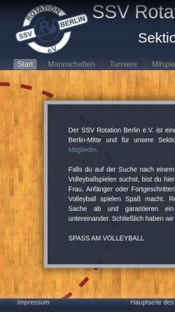 Vorschau der mobilen Webseite www.ssvrotation.de, SSV Rotation Berlin e.V. - Sektion Volleyball