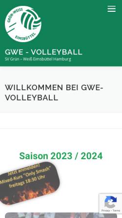 Vorschau der mobilen Webseite www.gwe-volleyball.de, Grün-Weiss Eimsbüttel