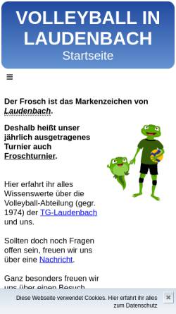 Vorschau der mobilen Webseite www.volleyball-in-laudenbach.de, TG Laudenbach e. V. - Volleyball