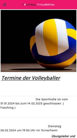 Vorschau der mobilen Webseite www.tvklarenthal.de, TV Klarenthal - Volleyball