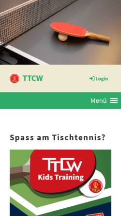 Vorschau der mobilen Webseite www.ttcw.ch, TTC Wädenswil