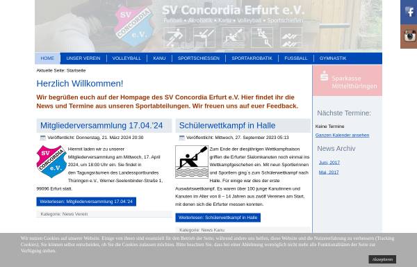 Vorschau von www.sv-concordia.de, SV Concordia Erfurt
