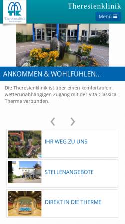 Vorschau der mobilen Webseite www.theresienklinik.de, Theresienklinik