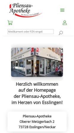 Vorschau der mobilen Webseite www.pliensau-apotheke.de, Pliensau-Apotheke