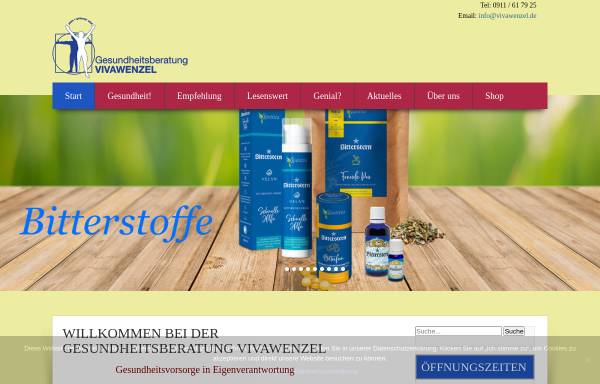 Vorschau von www.vivawenzel.de, Gesundheitsberatung Wenzel