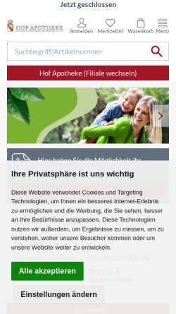 Vorschau der mobilen Webseite www.hof-apotheke-karlsruhe.de, Hof-Apotheke Karlsruhe