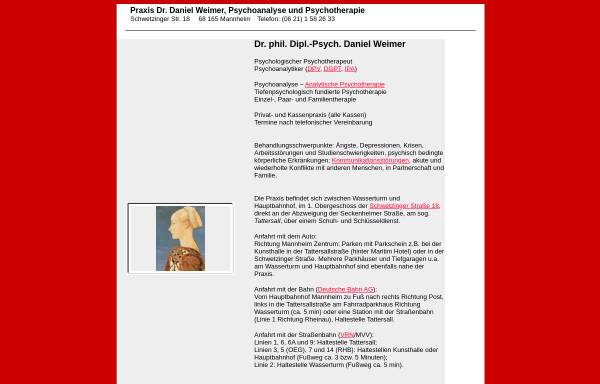 Vorschau von www.daniel-weimer.de, Psychotherapeutische Praxis Dr. Daniel Weimer