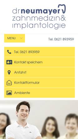 Vorschau der mobilen Webseite www.praxis-dr-neumayer.de, Zahnarztpraxis Dr. Neumayer