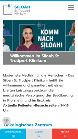 Vorschau der mobilen Webseite www.siloah.de, Krankenhaus Siloah
