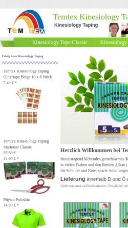 Vorschau der mobilen Webseite www.temtex-tape.de, Temtex Tape Versand Inh. A. Weidner