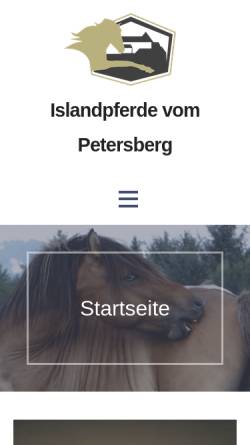 Vorschau der mobilen Webseite petersberg.com, Islandpferde vom Petersberg