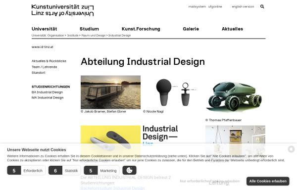 Vorschau von www.ufg.ac.at, Studienrichtung Industrial Design