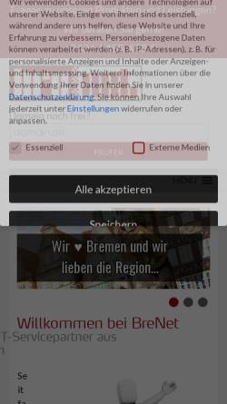 Vorschau der mobilen Webseite www.brenet.de, BreNet GmbH
