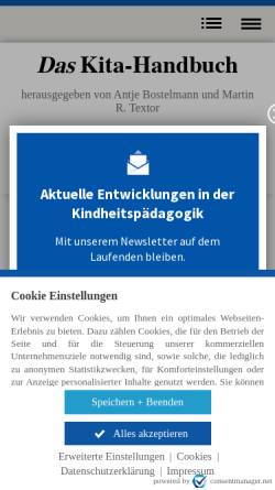 Vorschau der mobilen Webseite www.kindergartenpaedagogik.de, Freinet-Pädagogik im Kindergarten
