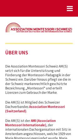 Vorschau der mobilen Webseite www.montessori-ams.ch, Assoziation Montessori Schweiz