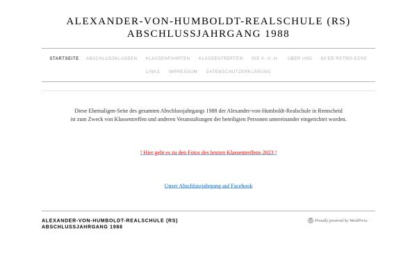 Vorschau von www.avh-abschlussjahrgang1988.de, Remscheid - Alexander-von-Humboldt Realschule