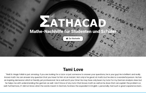 Vorschau von www.mathacad.de, Mathacad