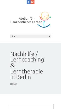 Vorschau der mobilen Webseite www.nachhilfeberlin.net, Atelier für Ganzheitliches Lernen