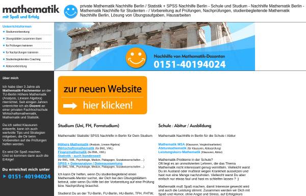 Vorschau von www.mathematik-nachhilfe-berlin.de, Mathematik Nachhilfe Berlin