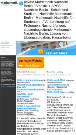 Vorschau der mobilen Webseite www.mathematik-nachhilfe-berlin.de, Mathematik Nachhilfe Berlin