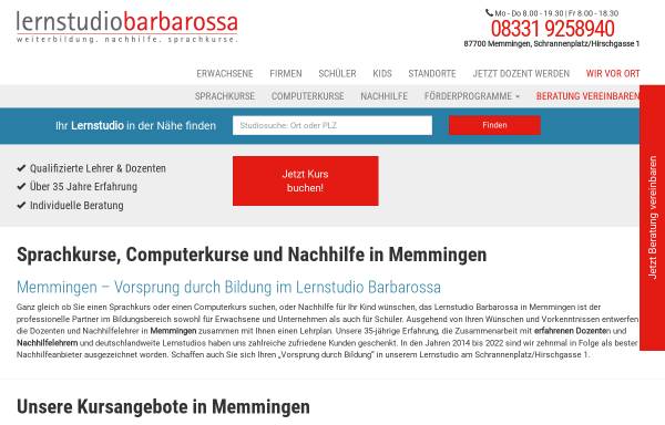 Vorschau von www.lernstudio-barbarossa.de, Lernstudio Barbarossa, Inh. Ulrike Haltenberger