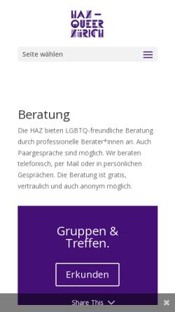 Vorschau der mobilen Webseite www.lesbenberatung.ch, Lesbenberatung Zürich