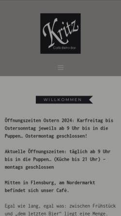 Vorschau der mobilen Webseite www.kritz.de, Café Bistro Kritz