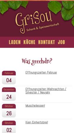 Vorschau der mobilen Webseite www.dasgrisou.de, Grisou Schank und Speisewirtschaft
