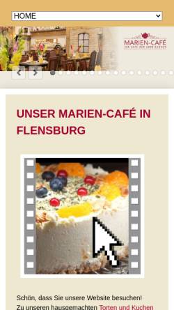 Vorschau der mobilen Webseite www.marien-cafe-flensburg.de, Marien-Cafe