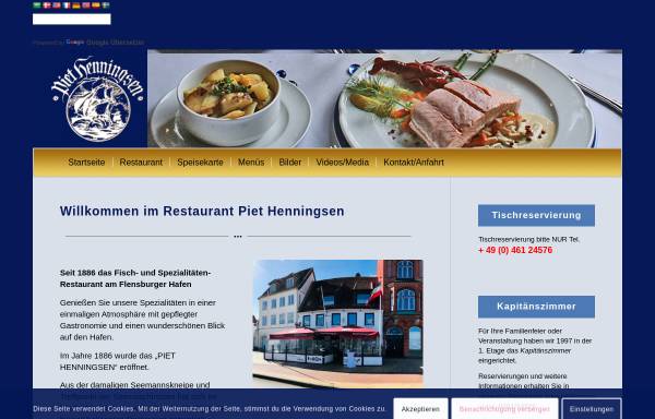 Vorschau von www.restaurant-piet-henningsen.de, Restaurant Piet Henningsen