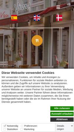 Vorschau der mobilen Webseite www.viva-flensburg.de, Restaurant Viva - Taperia