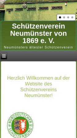 Vorschau der mobilen Webseite www.schuetzenverein-neumuenster.de, Schützenverein Neumünster