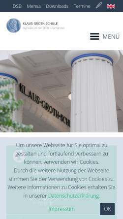 Vorschau der mobilen Webseite www.klaus-groth-schule.de, Klaus-Groth-Schule
