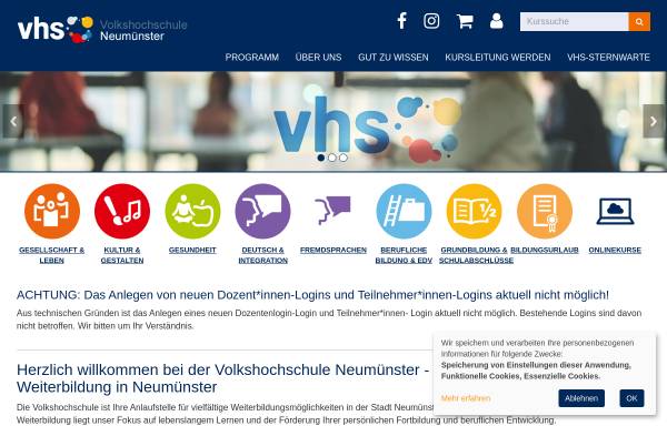 Vorschau von www.vhs-neumuenster.de, Volkshochschule Neumünster