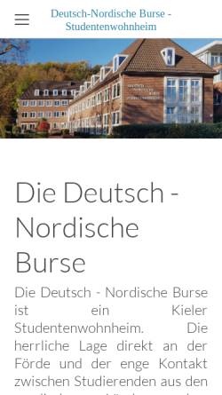 Vorschau der mobilen Webseite www.burse.de, Studentenwohnheim Deutsch-Nordische Burse