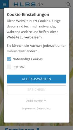 Vorschau der mobilen Webseite www.hlbs.de, HLBS - Hauptverband der landwirtschaftlichen Buchstellen und Sachverständigen