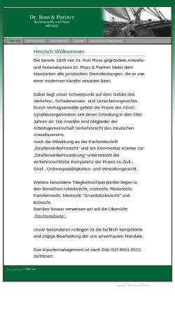 Vorschau der mobilen Webseite www.ross-und-partner.de, Dr. Ross & Partner Rechtsanwäte und Notariat GbR